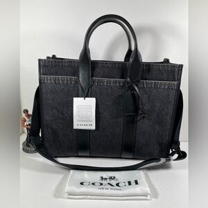 Coach Wesley Tote In Denim NWT